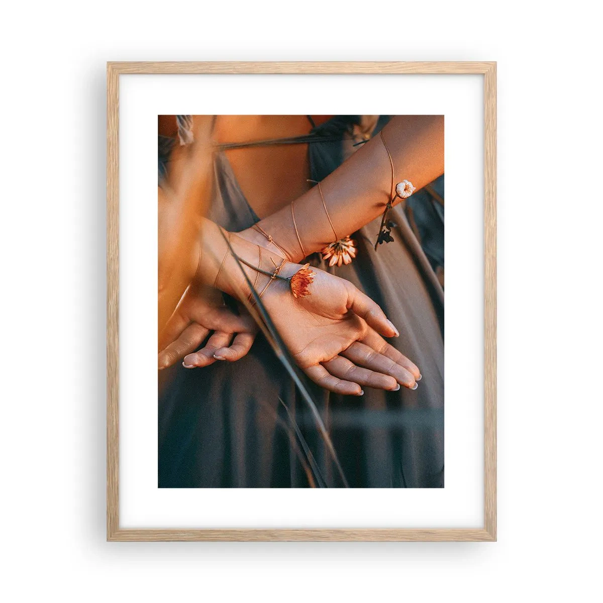 Een poster in een licht eiken lijst - Verbonden met de natuur - 40x50 cm