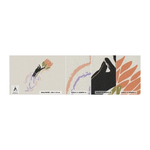 Fotobehang Monster Zelfklevend Deluxe Sticker - Zusterlijke aanraking - Hand, Bloem, Minimalisme - 100x30 cm