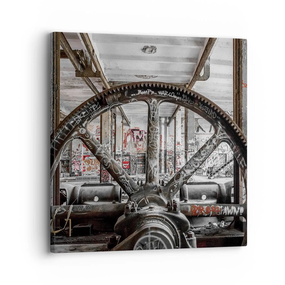 Schilderen op canvas - Het geheime leven van de fabriek - 30x30 cm