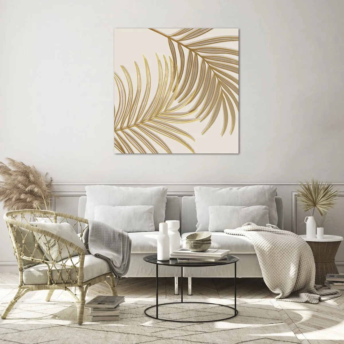 Schilderen op glas - Gouden Palm! - 30x30 cm