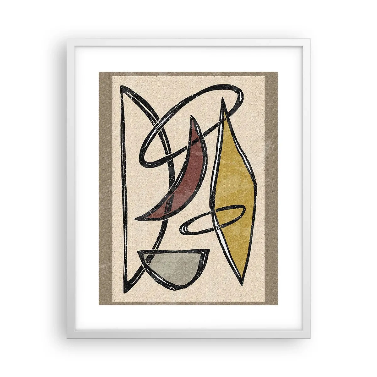 Poster in een witte lijst - Verticale en horizontale lijnen - 40x50 cm