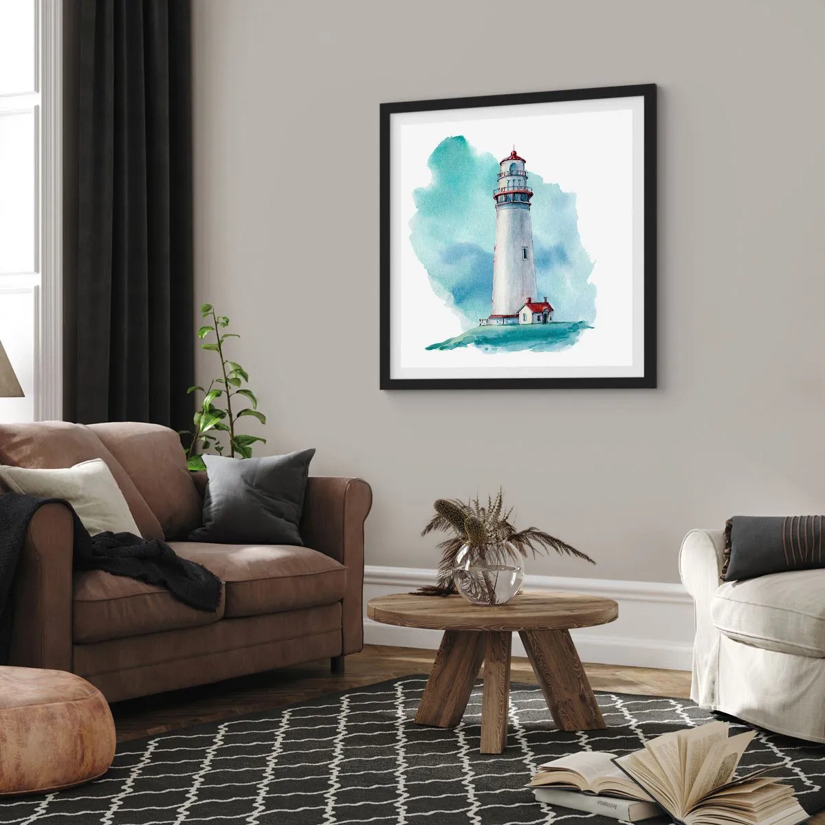 Poster in een zwarte lijst - Blue's zachtaardige zus - 30x30 cm