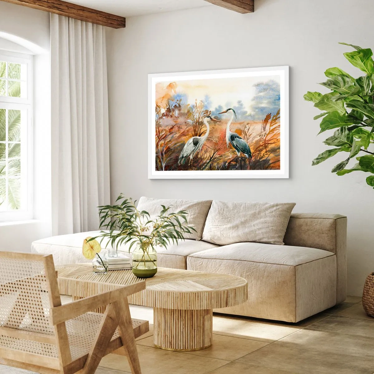 Poster in een witte lijst - Waarheen in de herfst? - 40x30 cm