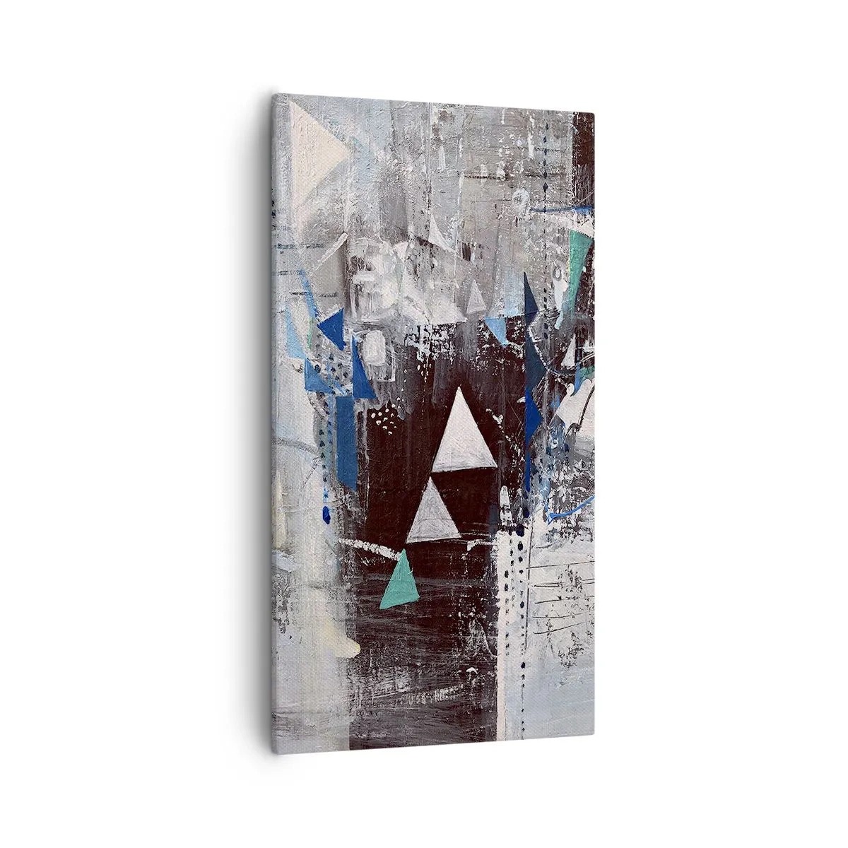 Schilderen op canvas - Overschrijvende volgorde van driehoeken - 55x100 cm