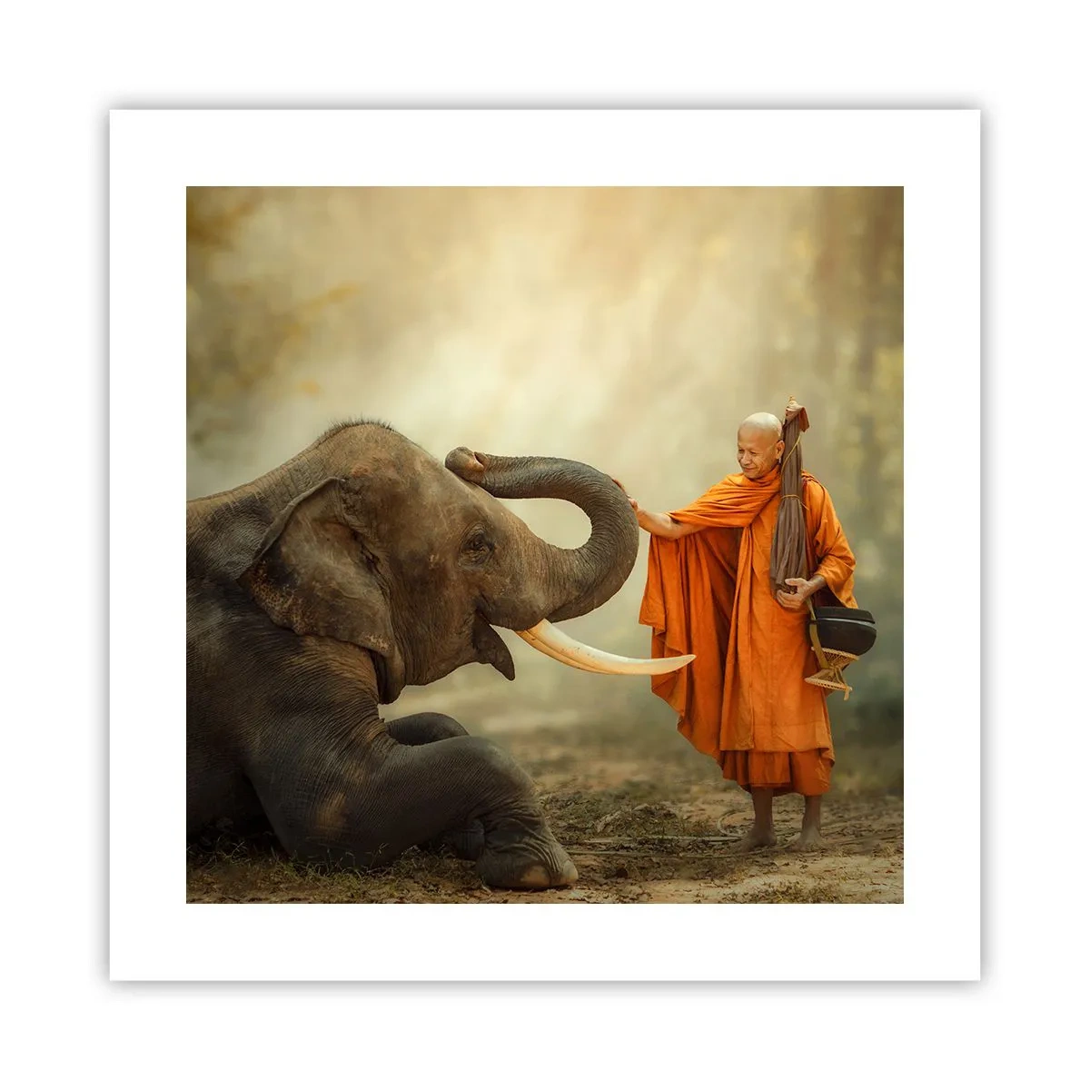 Poster - Ontmoeting tijdens een reis - 40x40 cm