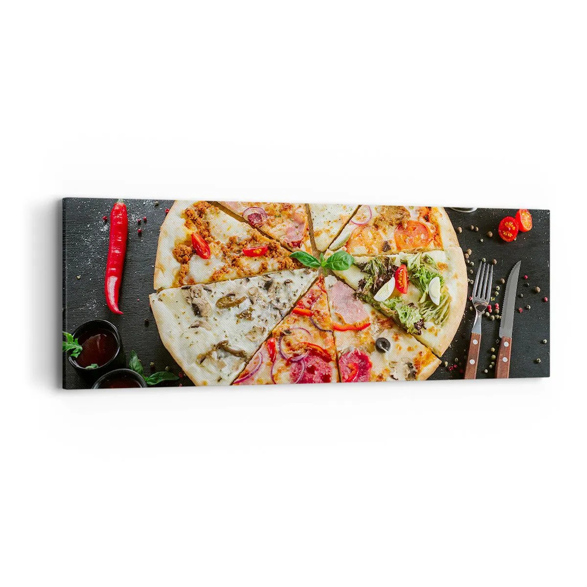 Schilderen op canvas - Een scala aan smaken - 90x30 cm