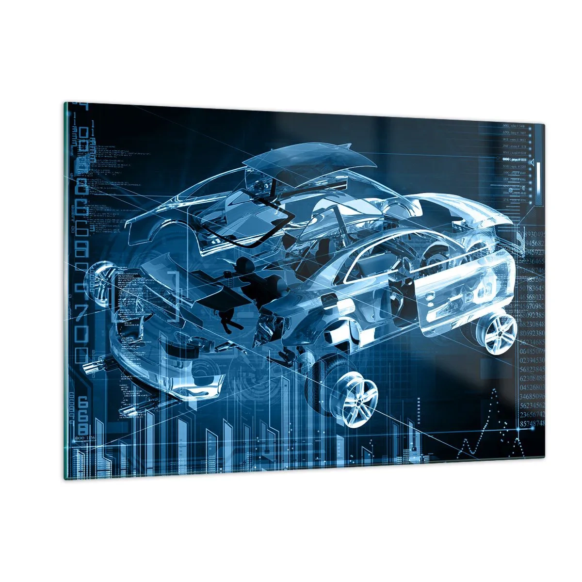 Schilderen op glas - Technische anatomie - 120x80 cm