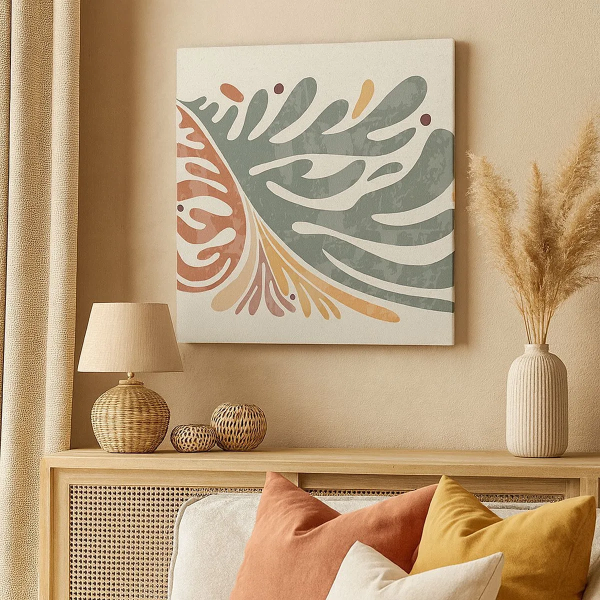 Schilderen op canvas - Veelkleurig blad - 30x30 cm