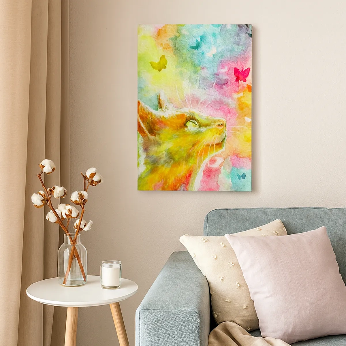 Schilderen op canvas - Baju-baju in het kattenparadijs - 50x70 cm