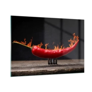 Schilderen op glas - Een vurig voorgerecht - 100x70 cm
