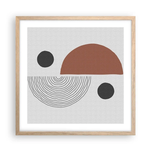 Een poster in een licht eiken lijst - Perfectie van het wiel - 50x50 cm