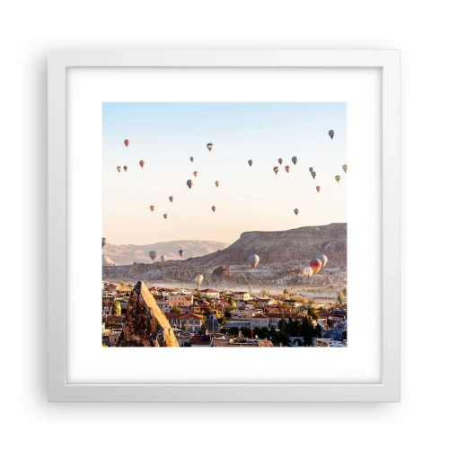 Poster in een witte lijst - Als schepen in de lucht - 30x30 cm