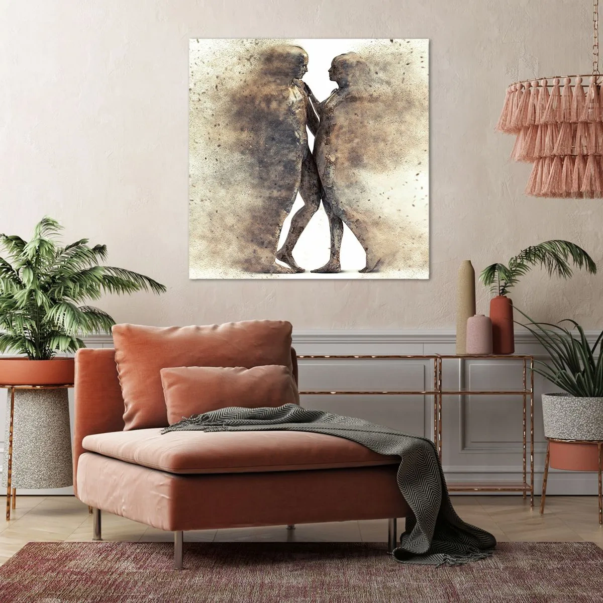 Schilderen op canvas - Ze verrezen uit het stof tot liefde - 40x40 cm