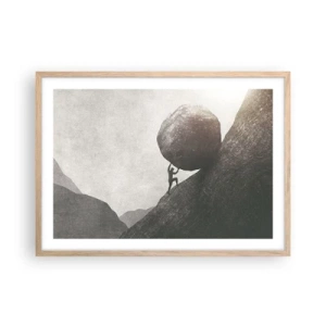 Een poster in een licht eiken lijst - Ik geloof tegen alle hoop in - 70x50 cm