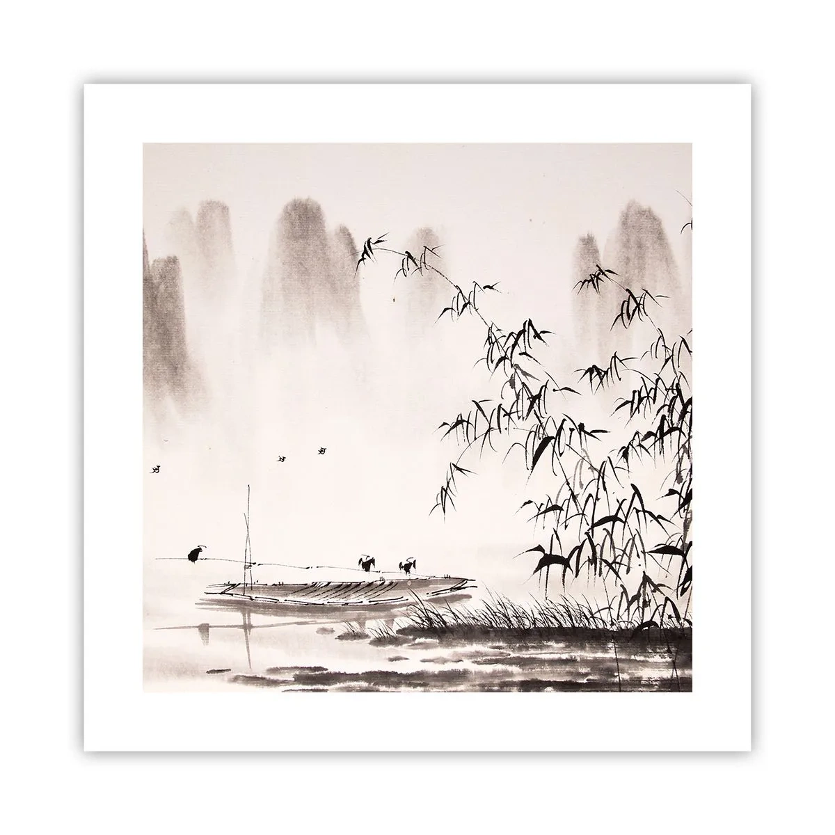 Poster - De stilte van de rijstvelden - 40x40 cm