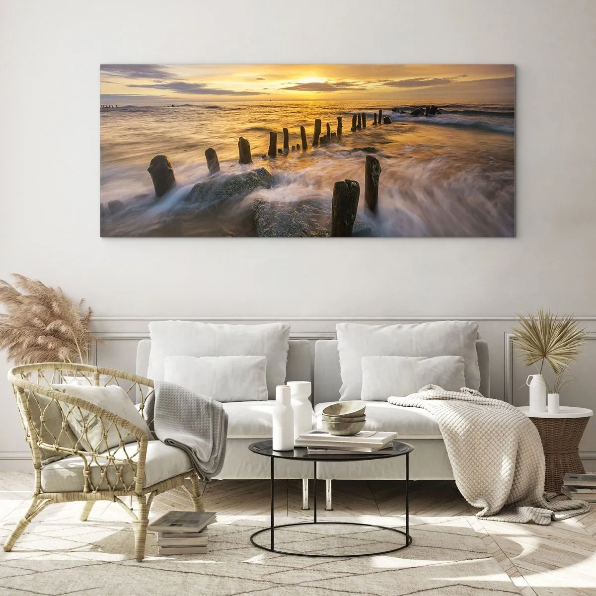 Schilderen op glas - De rauwe schoonheid van de Oostzee - 140x50 cm