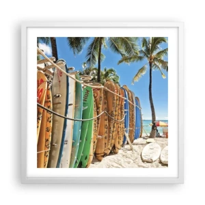 Poster in een witte lijst - Zonnig plezier - 50x50 cm