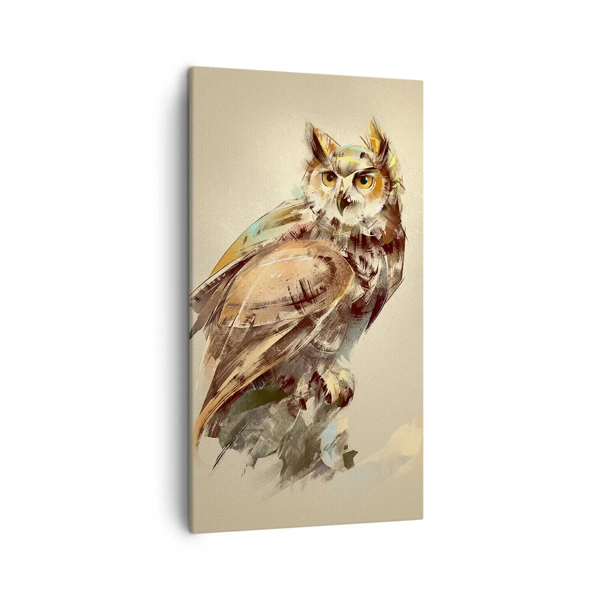 Schilderen op canvas - De slimste uil - zal het eikenbos bevestigen - 45x80 cm