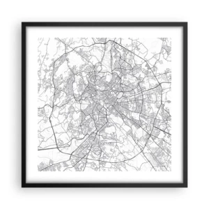 Poster in een zwarte lijst - Romeinse cirkel - 50x50 cm