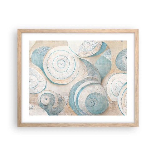 Een poster in een licht eiken lijst - Wat zit er in de schelp? - 50x40 cm