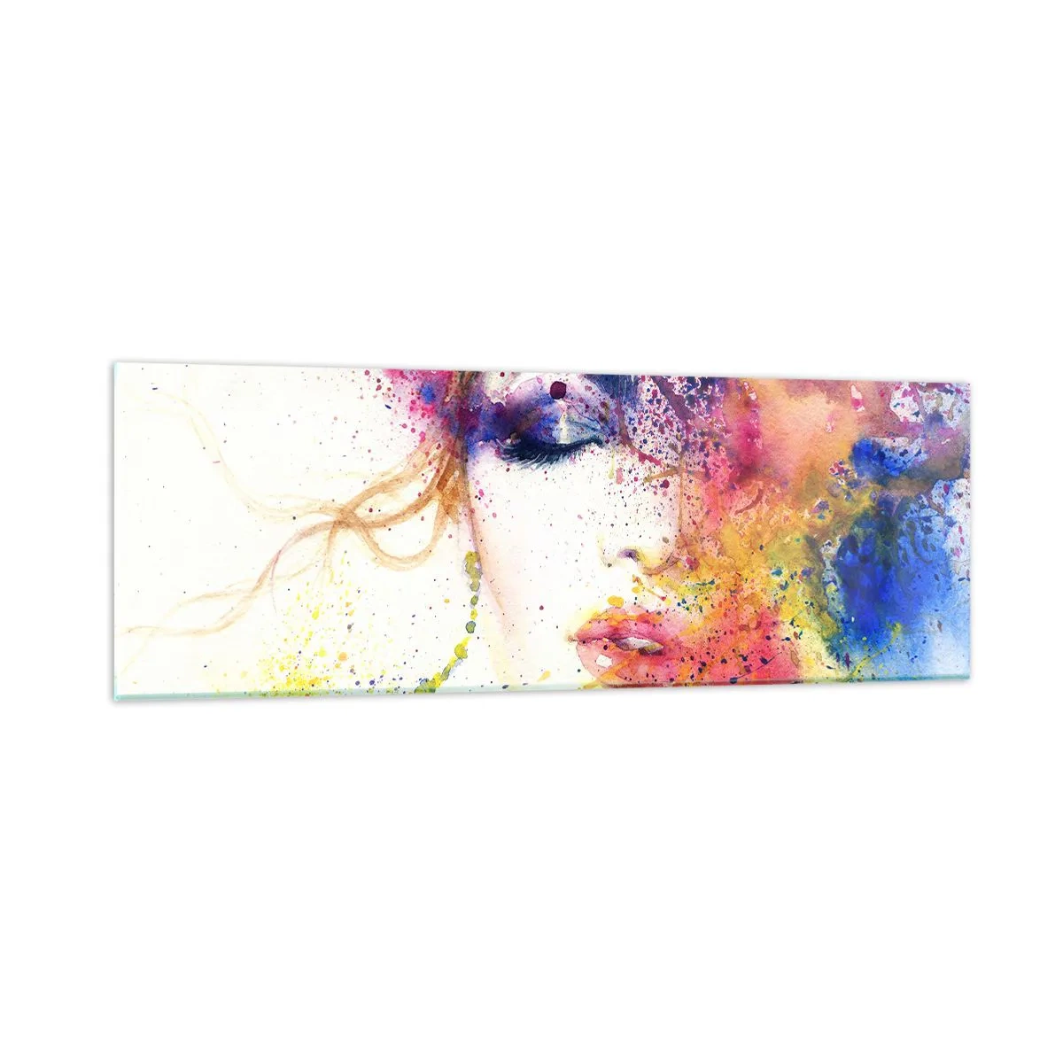 Schilderen op glas - Regenboogduizeligheid - 90x30 cm