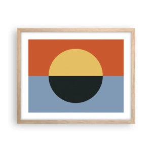 Een poster in een licht eiken lijst - Een compositie van warmte en koelte - 50x40 cm