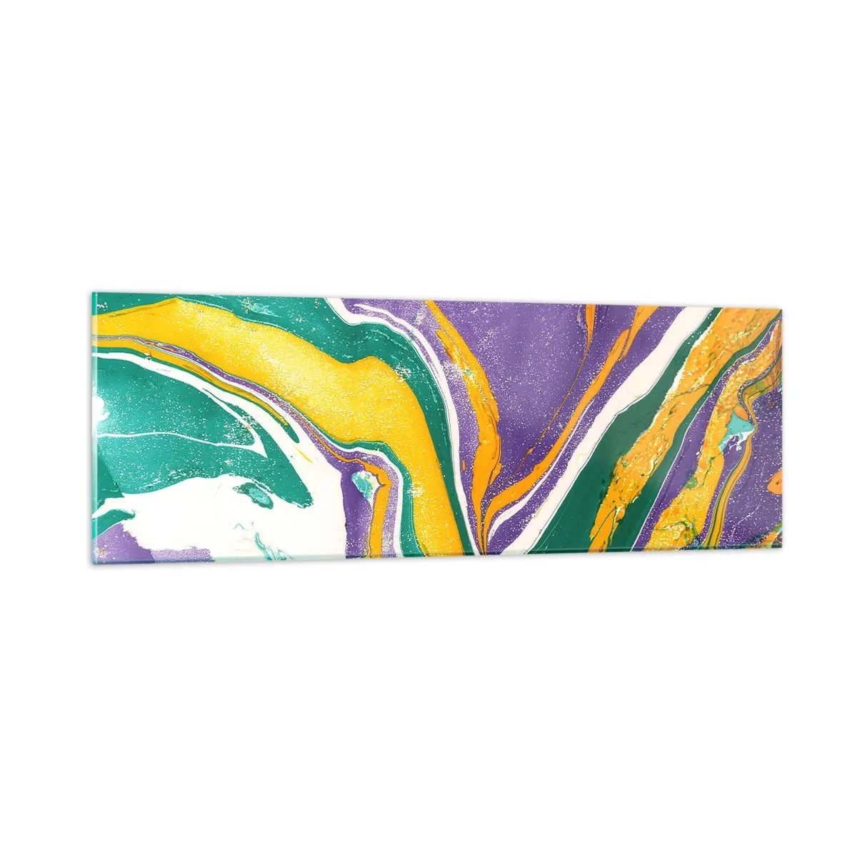 Schilderen op glas - Kleur golven - 90x30 cm