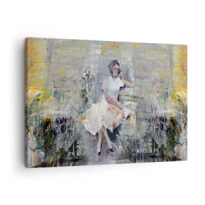 Schilderen op canvas - Artistiek portret van een vrouw in pastelkleuren - 70x50cm - Klassiek en modern - Moderne wanddecoratie voor woonkamer en slaapkamer ARTTOR