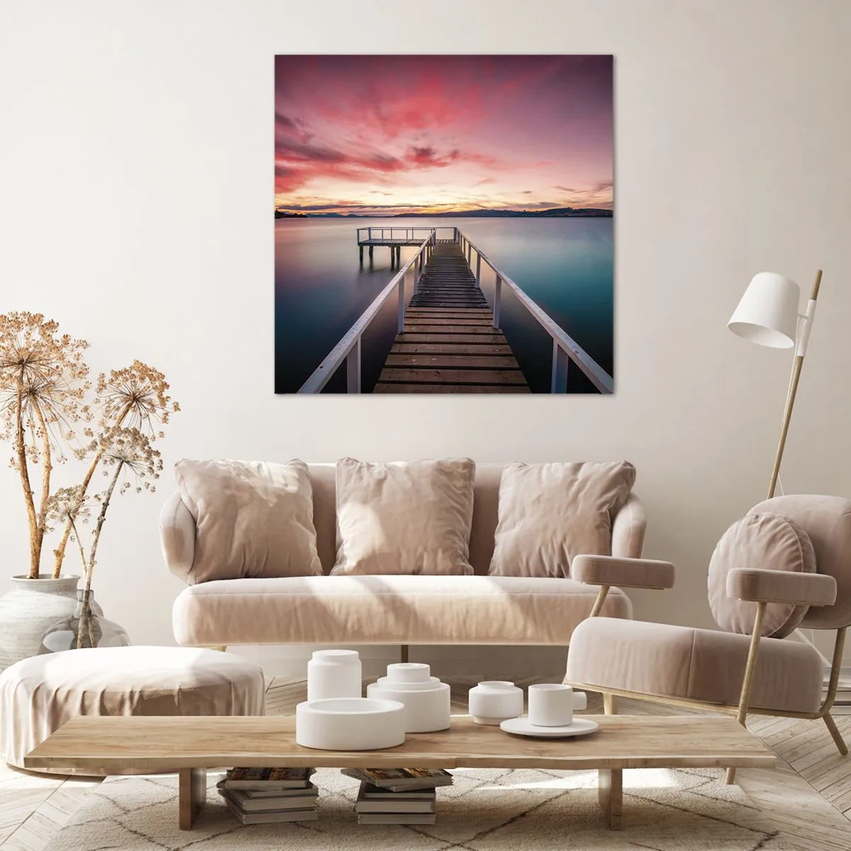 Schilderen op canvas - De zachte vlam van de avond - 60x60 cm