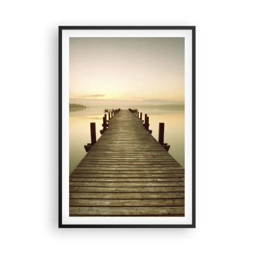 Poster in een zwarte lijst - Aanbreken van de dag, licht - 61x91 cm
