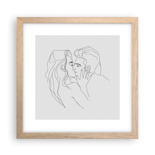 Een poster in een licht eiken lijst - Dezelfde regel - 30x30 cm