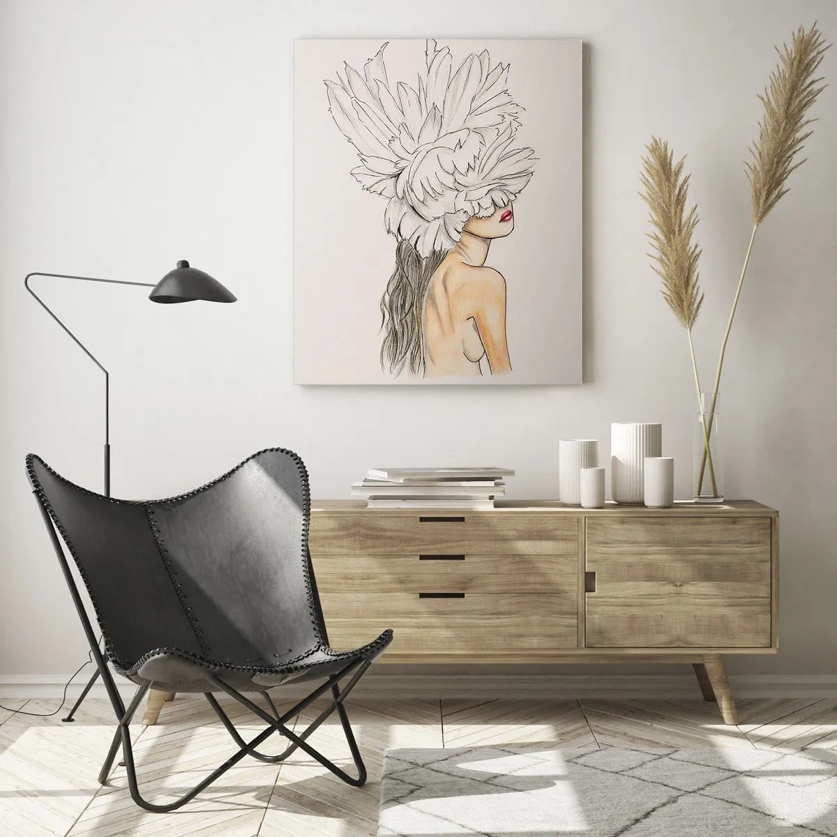 Schilderen op glas - gekroonde schoonheid - 50x70 cm