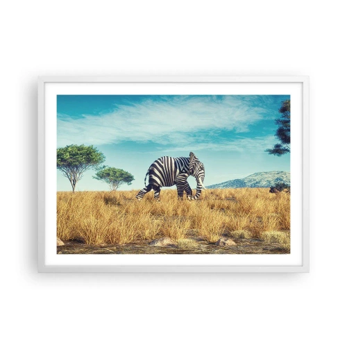 Poster in een witte lijst - Grijs is niet meer in de mode - 70x50 cm