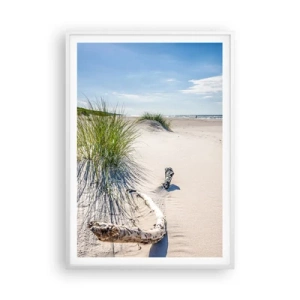 Poster in een witte lijst - De mooiste zandstrand? Oostzee-strand - 70x100 cm