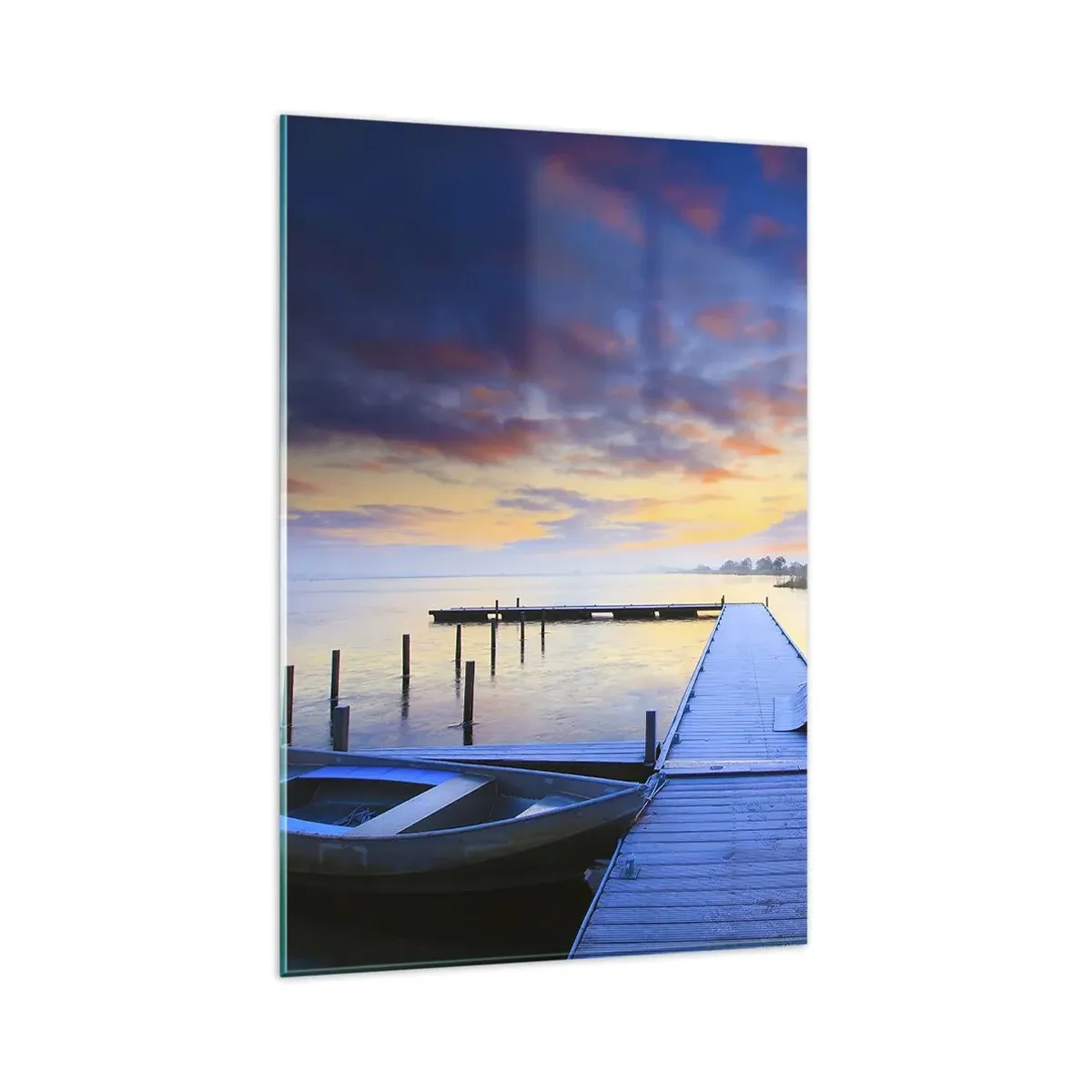Schilderen op glas - Violet-gouden kalmte - 80x120 cm