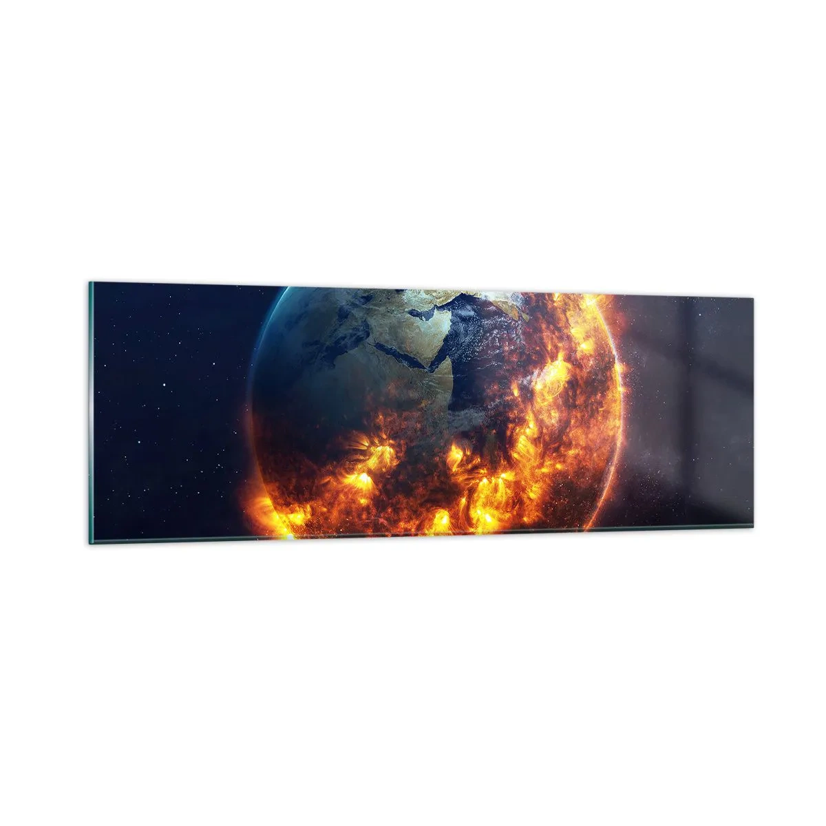 Schilderen op glas - De vlam van de Apocalypse - 90x30 cm