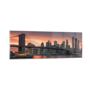 Schilderen op glas - Ondergedompeld in lila stilte - 90x30 cm