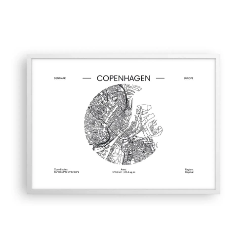 Poster in een witte lijst - Anatomie van Kopenhagen - 70x50 cm