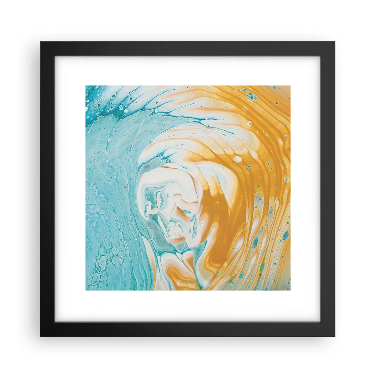 Poster in een zwarte lijst - Pastel werveling - 30x30 cm