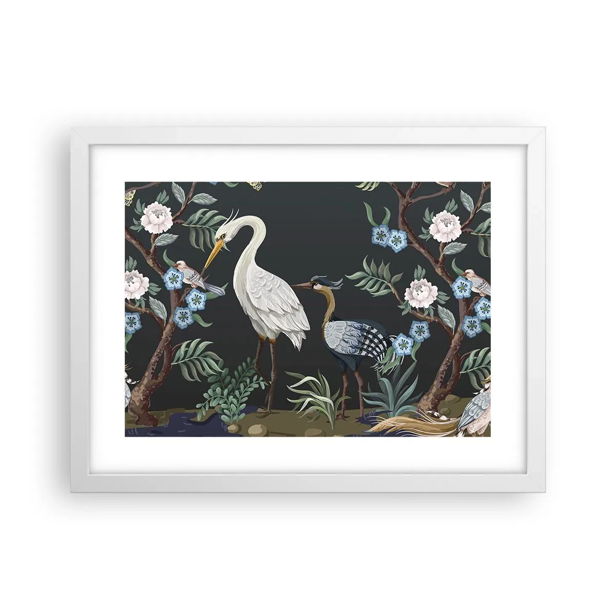 Poster in een witte lijst - Vogelparade - 40x30 cm