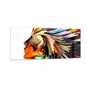 Schilderen op glas - Een explosie van verbeelding - 100x40 cm