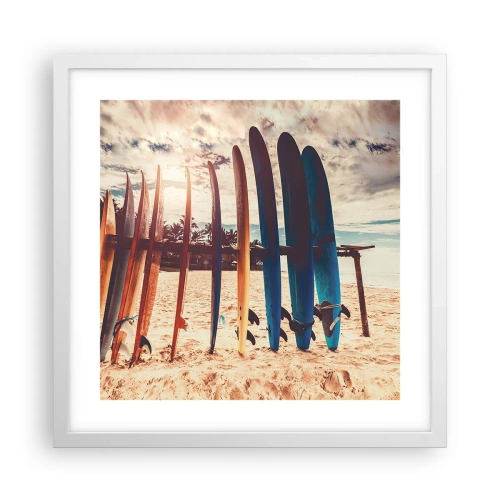 Poster in een witte lijst - Weltrusten, zie je morgen - 40x40 cm