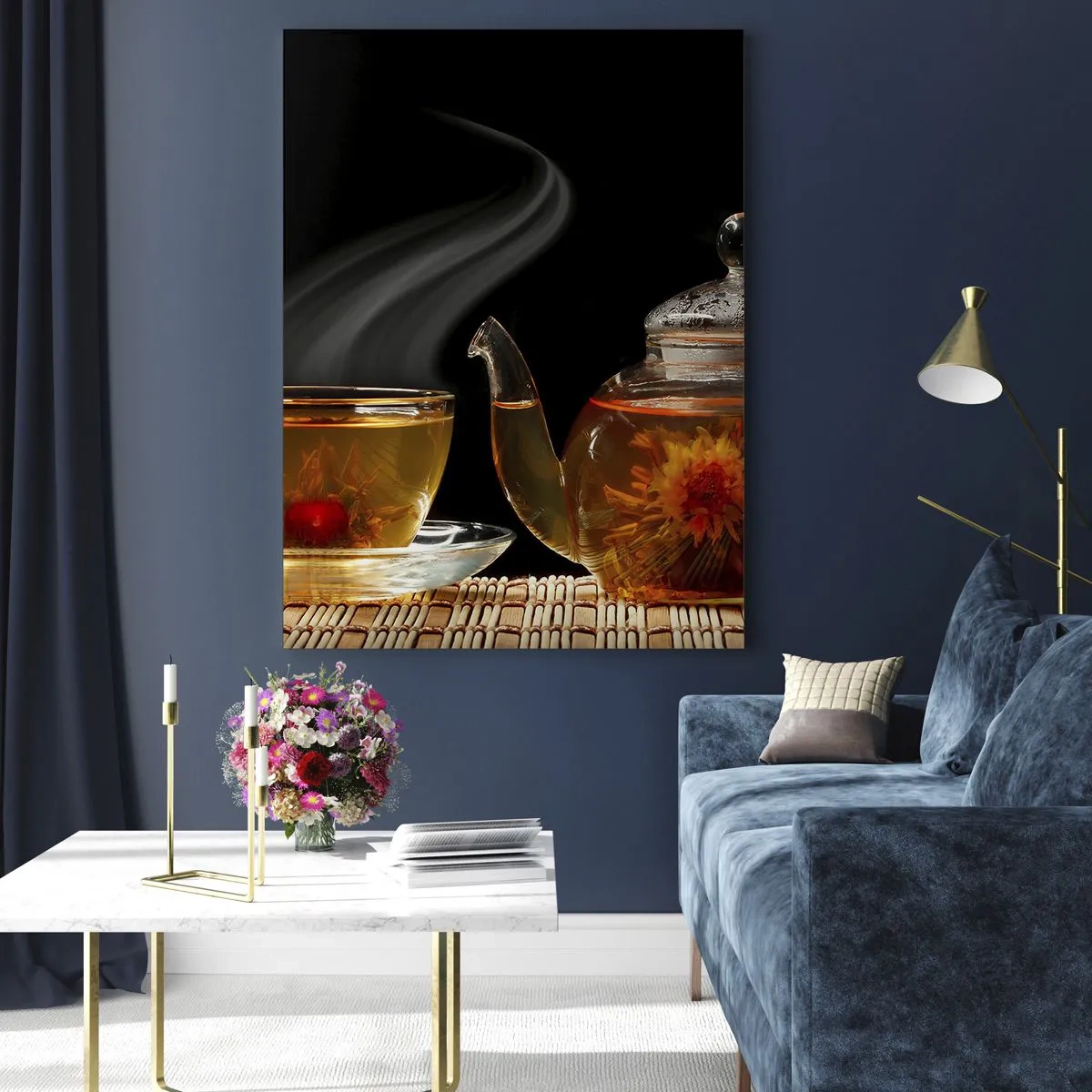 Schilderen op glas - De magie en kunst van het theezetten - 50x70 cm