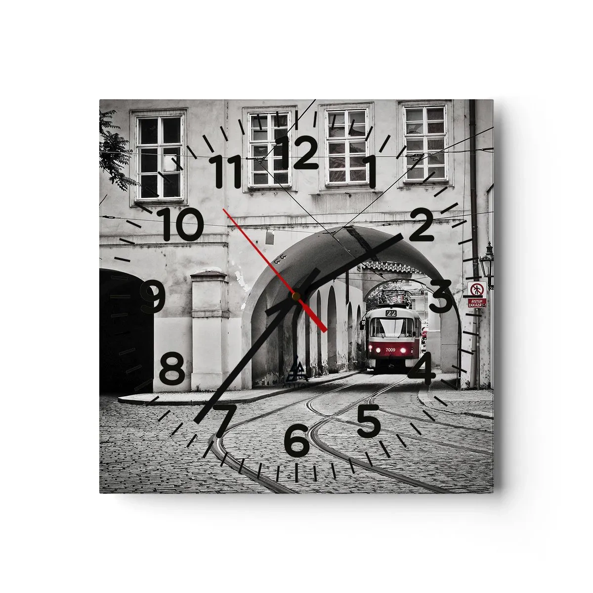 Wandklok - Klok - Door het doolhof van de stad - 40x40 cm