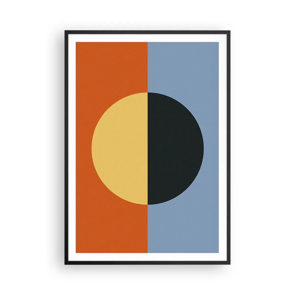 Poster in een zwarte lijst - Een compositie van warmte en koelte - 70x100 cm