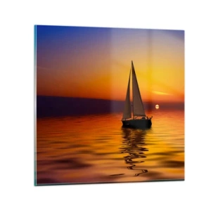 Schilderen op glas - Hoe stil is het hier in de schemering... - 50x50 cm