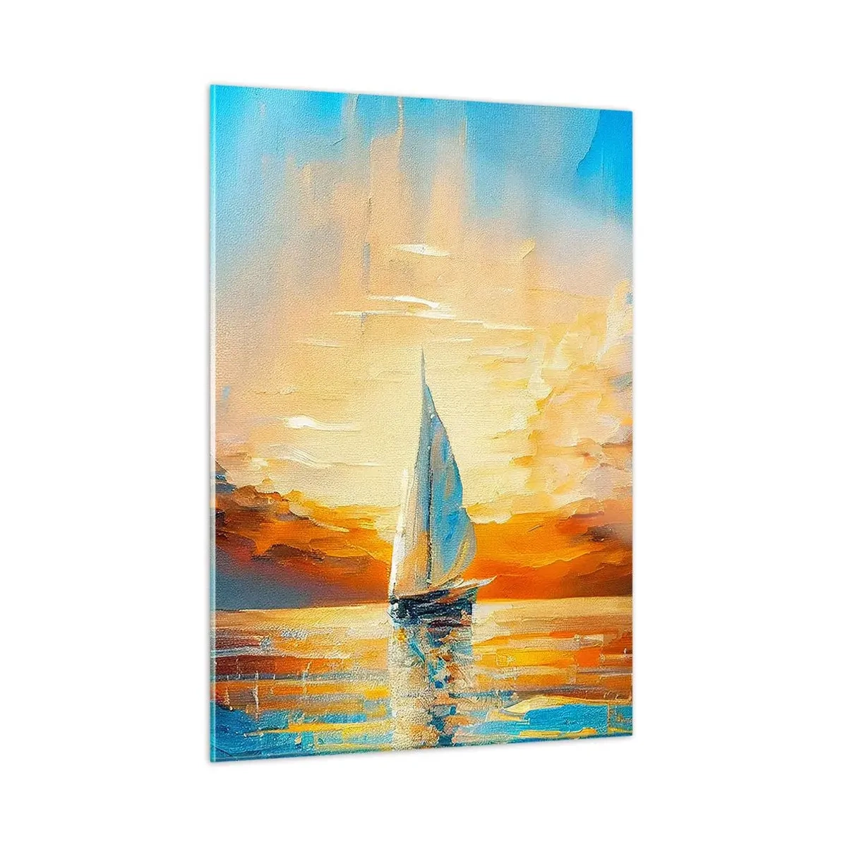 Schilderen op glas - Zeilen in goud - 50x70 cm