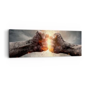 Schilderen op canvas - Sta op voor een gevecht - 90x30 cm