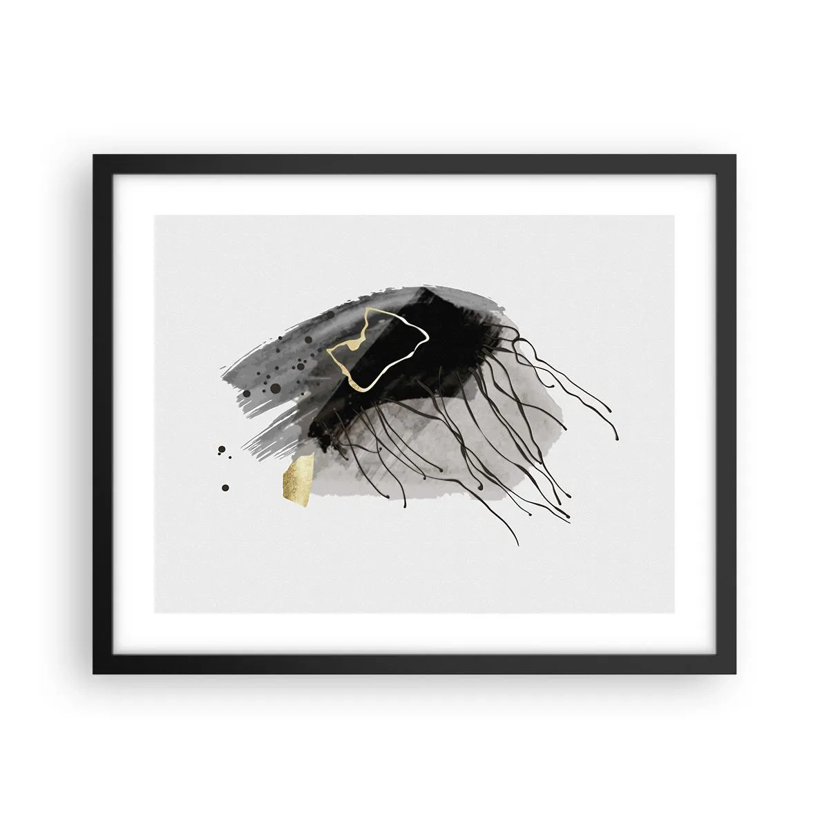 Poster in een zwarte lijst - In zwart en goud - 50x40 cm