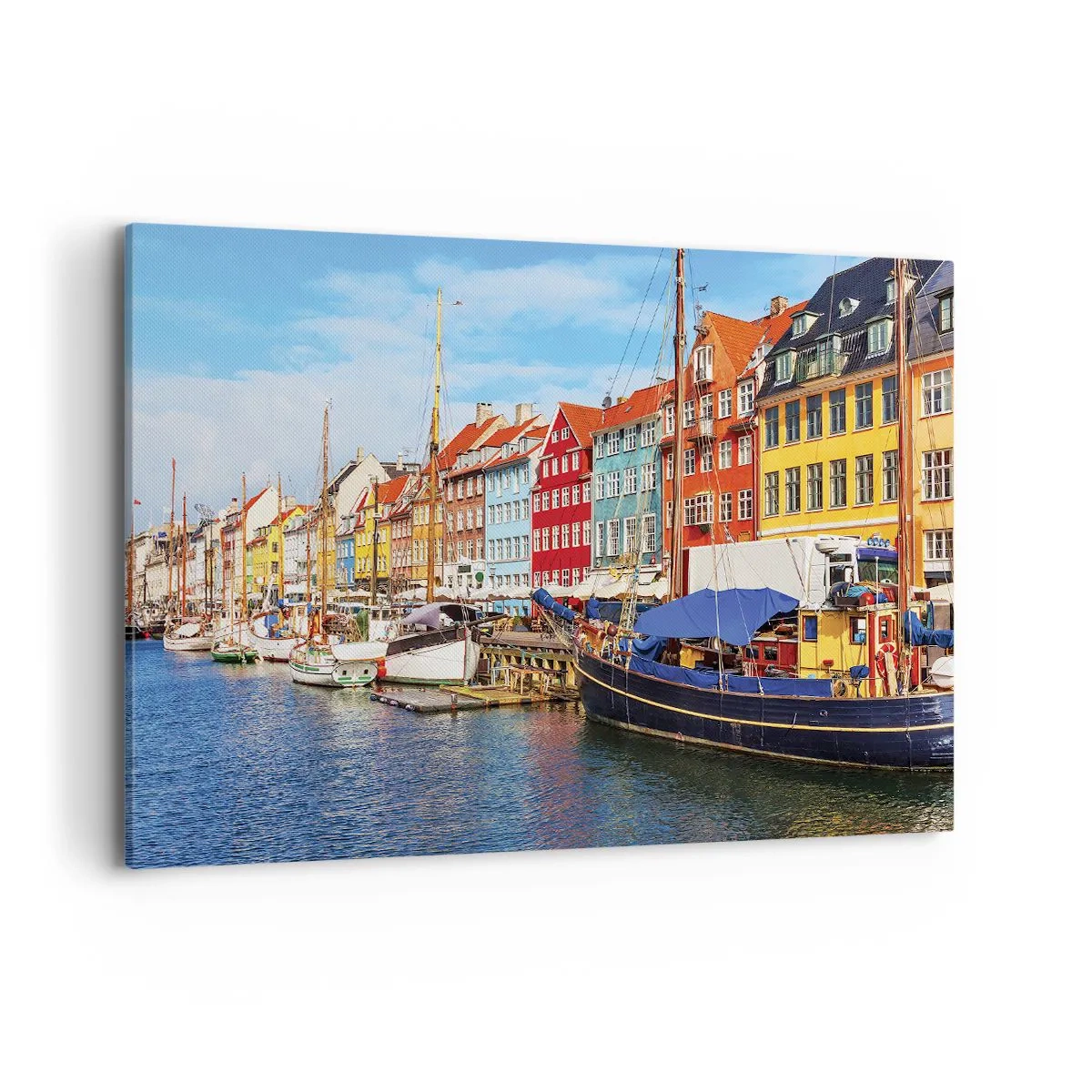 Schilderen op canvas - Vrolijke werf - 100x70 cm